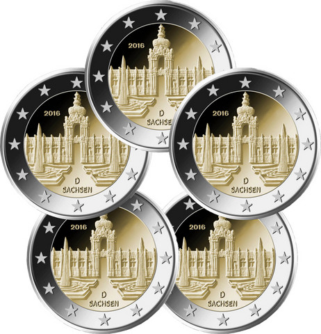 Saksa 2 € 2016 Sachsen / Zwinger A-J