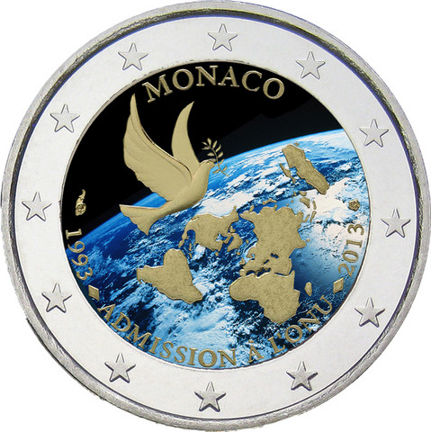 Monaco 2 € 2013 YK- jäsenyys 20 vuotta väritetty