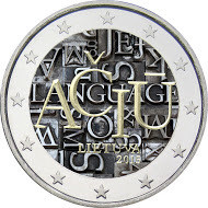 Liettua 2 € 2015 Liettuan Kieli väritetty