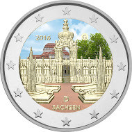 Saksa 2 € 2016 Sachsen / Zwinger väritetty