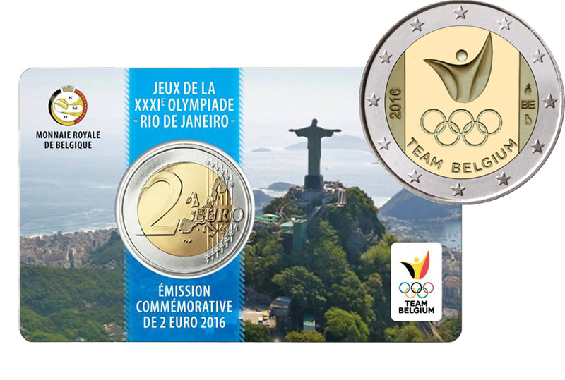 Belgia 2 € 2016 Olympics in Rio coincard 