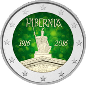 Irlanti 2 € 2016 Pääsiäiskapina 100 vuotta väritetty
