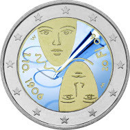 Suomi 2 € 2006 Äänioikeus 100 vuotta väritetty