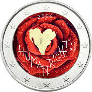 Suomi 2 € 2008 Ihmisoikeuksien julistuksen 60. juhlavuosi väritetty