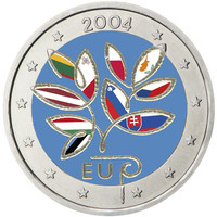 Suomi 2 € 2004 EU:n laajentuminen väritetty