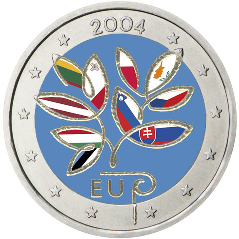 Suomi 2 € 2004 EU:n laajentuminen väritetty