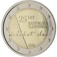 Slovenia 2 € 2016 Itsenäisyys 25 vuotta