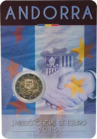 Andorra 2 € 2015 Tullisopimus 25 vuotta BU