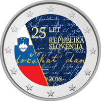 Slovenia 2 € 2016 Itsenäisyys 25 vuotta väritetty