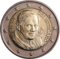 Vatikaani 2 € 2011 Benedictus XVI BU pillerissä