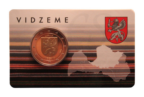 Latvia 2 € 2016 Vidzeme coincard BU