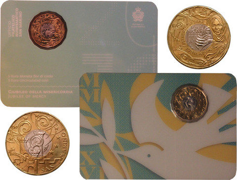 San Marino 5 € 2016 Jubilee of Mercy BU
