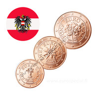 Itävalta 1s, 2s & 5s 2002 UNC