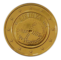 Liettua 2 € 2016 Baltian kulttuuri kullattu