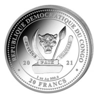 Kongo 2021 Valkopäämerikotka 1oz hopea