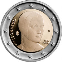 Italia 2 € 2019 Leonardo da Vinci 500 v. Proof