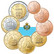 San Marino 1s - 2 € sekavuodet, vanha kuva-aihe UNC