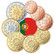 Portugali 1s - 2 € 2008 BU kapseleissa