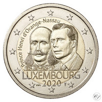 Luxemburg 2 € 2020 Prinssi Henry 200 v. BU Silta-mintmark