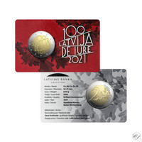 Latvia 2 € 2021 De Iure 100 BU coincard