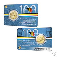 Belgia 2 € 2021 Talousliitto 100 vuotta BU coincard
