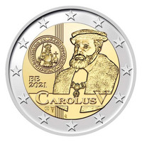 Belgia 2 € 2021 Kaarle V:n rahat 500 v. BU coincard