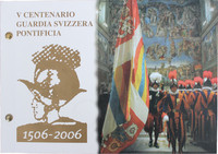 Vatikaani 2 € 2006 Sveitsiläiskaarti 500 v. Numisbrief