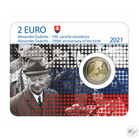 Slovakia 2 € 2021 Alexander Dubcek 100 v. BU coincard