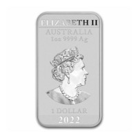 Australia 2022 Lohikäärme hopeaharkko BU 1oz