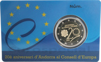 Andorra 2 € 2014 Euroopan Neuvosto 20 vuotta, Proof
