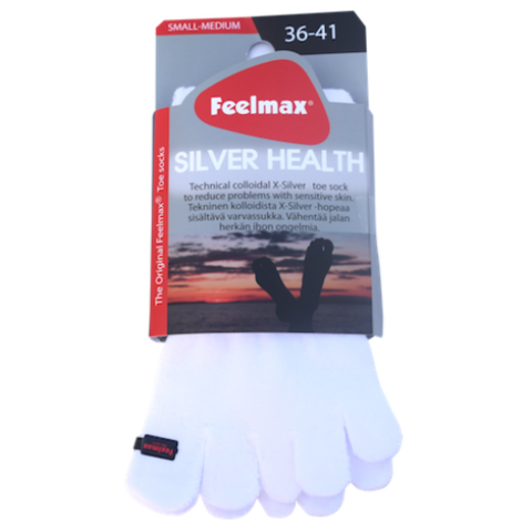 Silver Health White, toe socks
