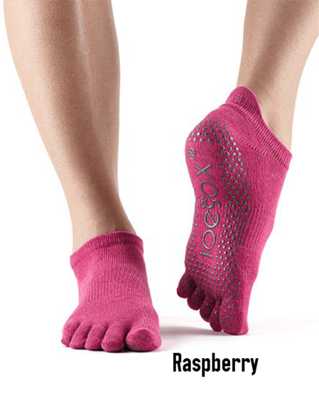 NEW Toesox Women's Bellarina Full Toe Grip Yoga Five Toe Socks 