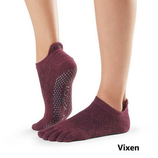 Toesox Yoga Socks Low Rise Full Toe - Black