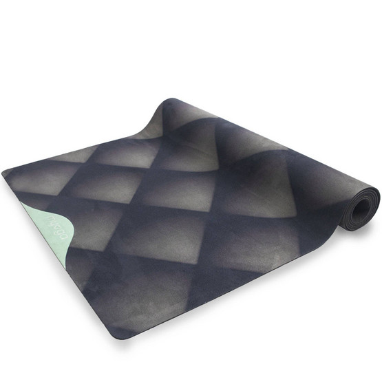 Black Luxurious Vegan Suede Rubber Yoga Mat –