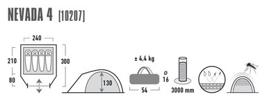 Nevada Dome tent for 3–4 people