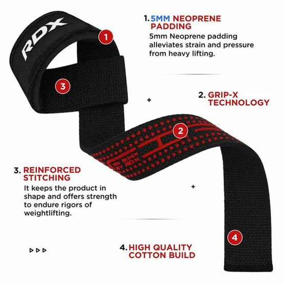 RDX Weight Lifting Grips Training Gym Bar Straps Gloves Wrist Support  Workout