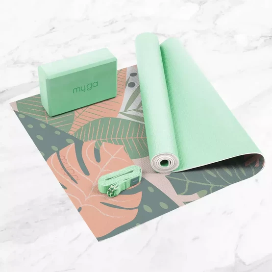  Myga Yoga Starter Set - Yoga Mat, Yoga Block Brick