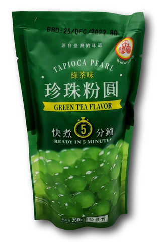 Wufuyuan Tapioca Pearl Topping Green Tea Fl 250g