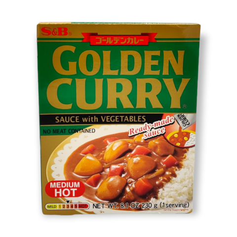 S&B EX Golden Vegetable Curry Retort Chukara Medium Hot 230g