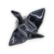 Ceramic Chopstick Holder Crane Black