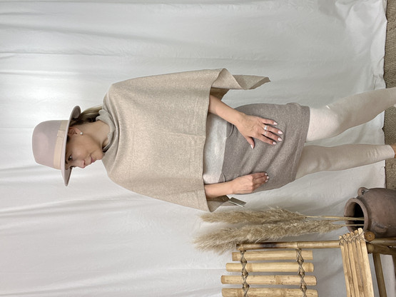 NELLY PONCHO CASHMERE BEIGE