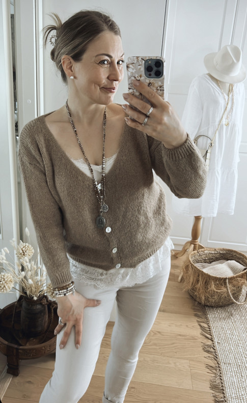 MIMOSA NEULETAKKI TAUPE