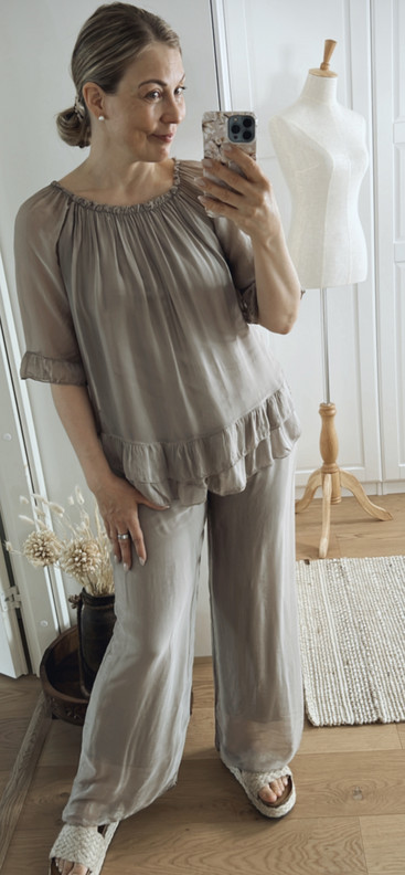 COCO SILKKIHOUSUT TAUPE