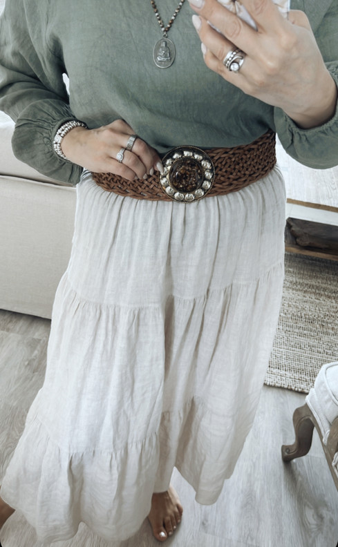 BOHO PUNOTTU NAHKAVYÖ KAMELI