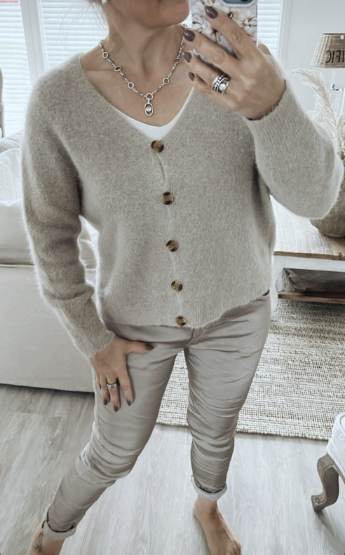 SANCIA ALPAKKANEULETAKKI TAUPE
