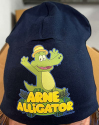 Arne Alligator mössa (blå, marinblå och pink, på svenska 