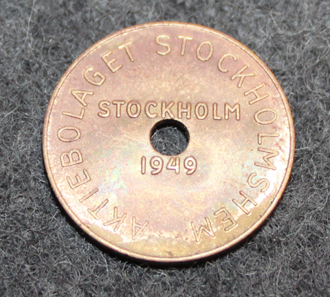 Aktiebolaget Stockholmshem, Stockholm 1949, Tvättstugupollett. Pesula