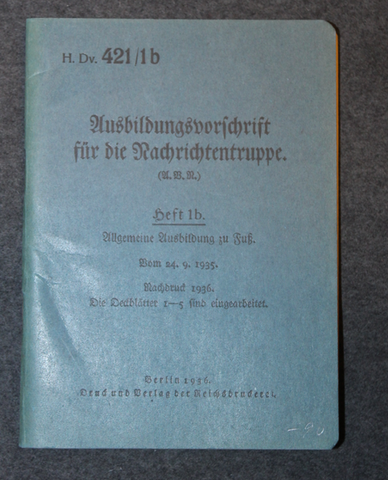 Ausbildungsvorschrift für die Nachrichtentruppe, viestijoukkojen harjoitusohjeet. 1935
