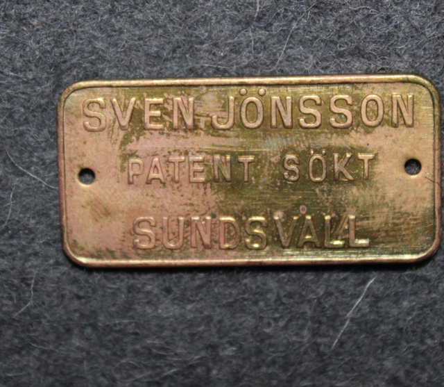 Sven Jönsson, Patent Sökt, Sundsvall. - hastur.fi