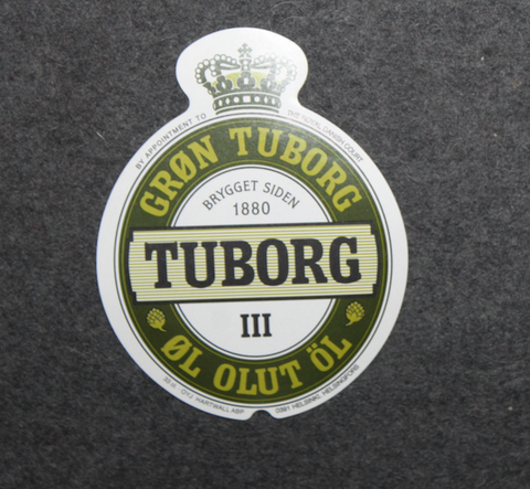 Tuborg III, suomiversio. Olut etiketti
